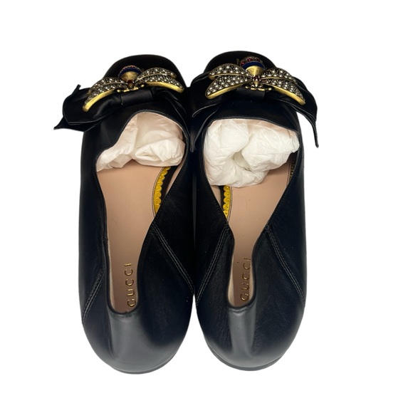 GUCCI WOMENS SZ EU39.5 QUEEN MARGARET BLACK LEATHER LOAFERS - Picture 3 of 8